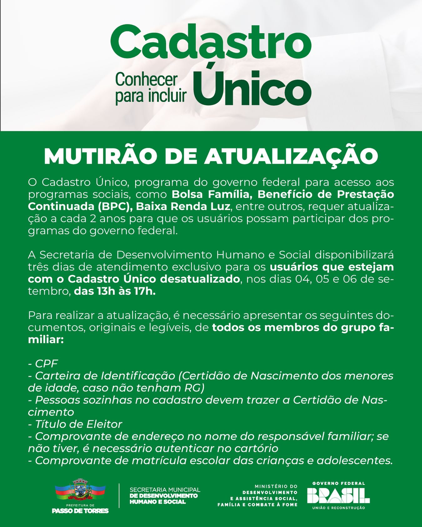 Administração e Recursos Humanos - Atualização Cadastral - Governo