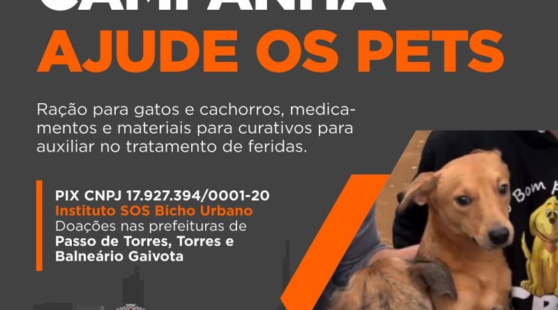 Prefeituras de Passo de Torres, Torres e Balneário Gaivota se unem para arrecadação de itens para animais atingidos pela enchente